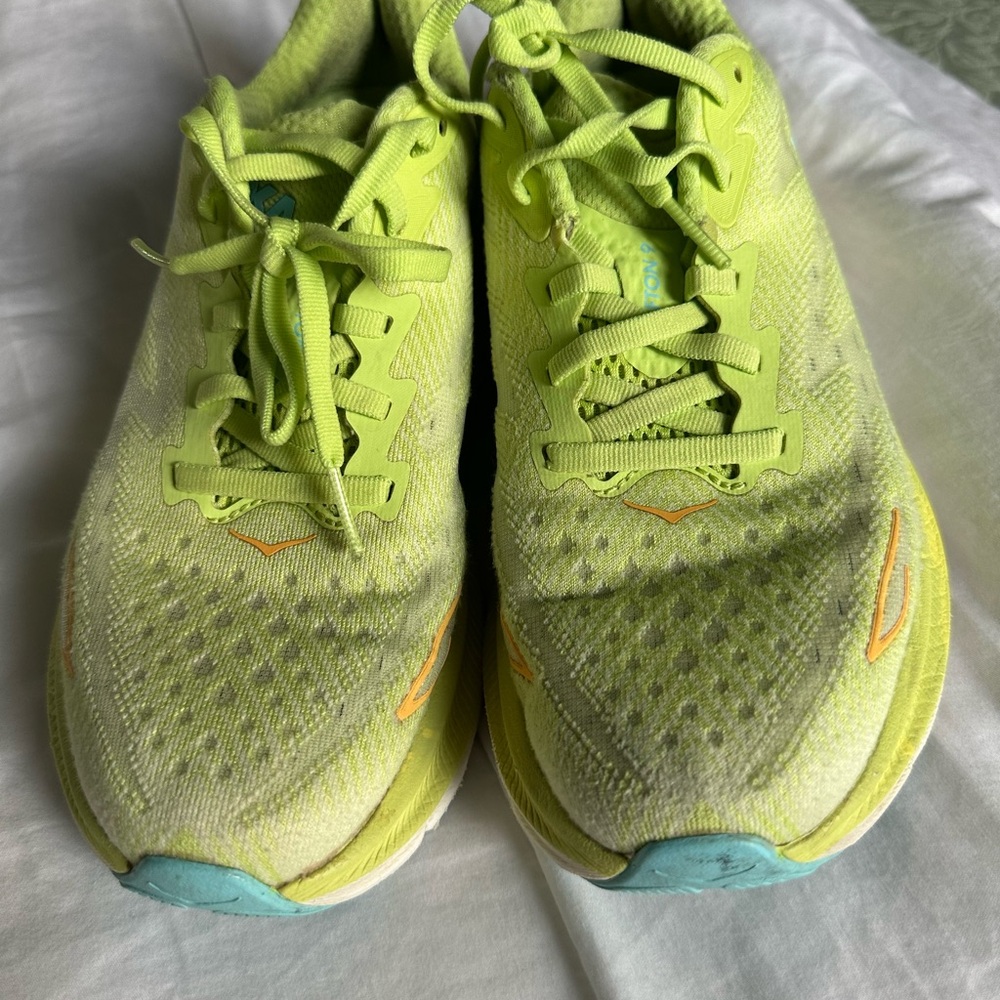 Hoka Lime and Teal Athletic Shoes